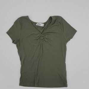 Vintage Hollister Small Y2K Olive Green Ribbed O Ring Top Surfer Chic Grunge